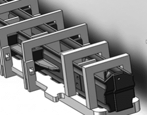 Projeto de ferramentas de tratamento térmico de bandejas alimentadoras de avental