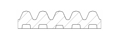 Dent ondulée grossière