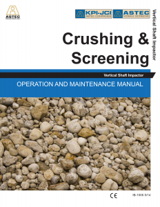 KPI JCI 4500 VSI Crusher Operation Manual
