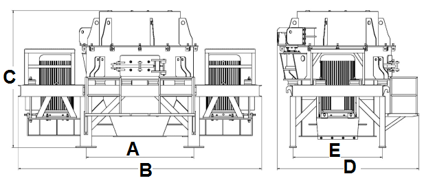 Structure d'impacteur d'arbre vertical standard