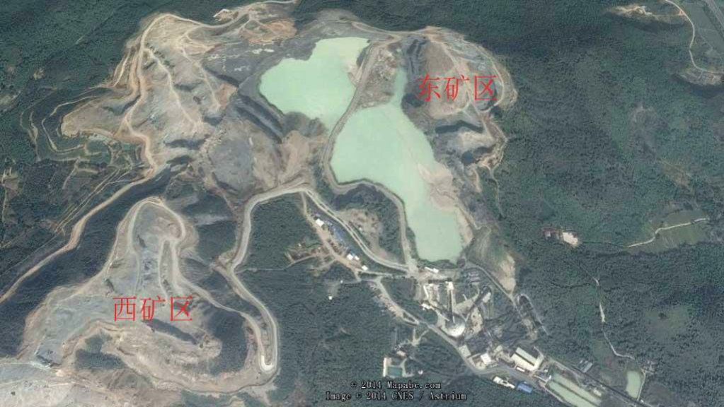Figura 1-2 Distribuição da área de mineração na Mina Xinkaiyuan